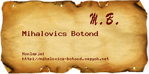 Mihalovics Botond névjegykártya