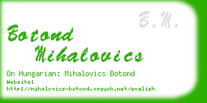 botond mihalovics business card